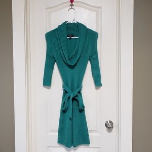 Cowl neck knit dress bebe